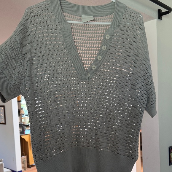 Callie Knit Top - Short Sleeved Sweater, Open Knit - Picture 4 of 4